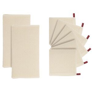 Waffle Weave Kitchen Towel and Dishcloth Set Absorbent Dishcloths Beige